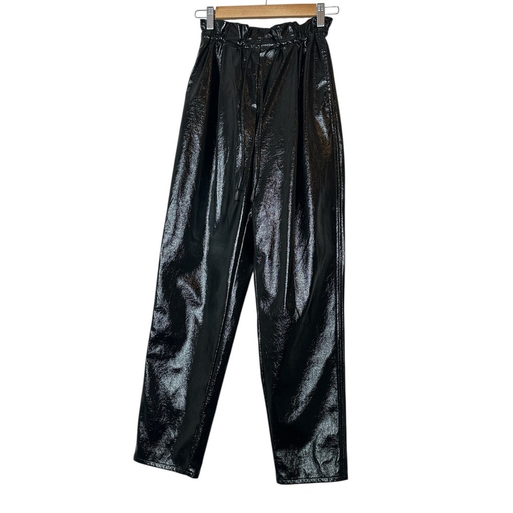 Wilfred Aritzia Leather Pants Women XS Black Cozycore Elastic Waist Festival‎